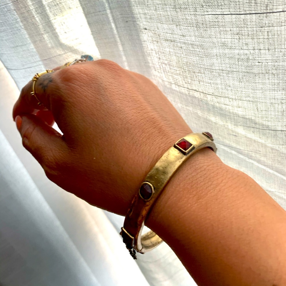 Lucky brand bracelet with red stones